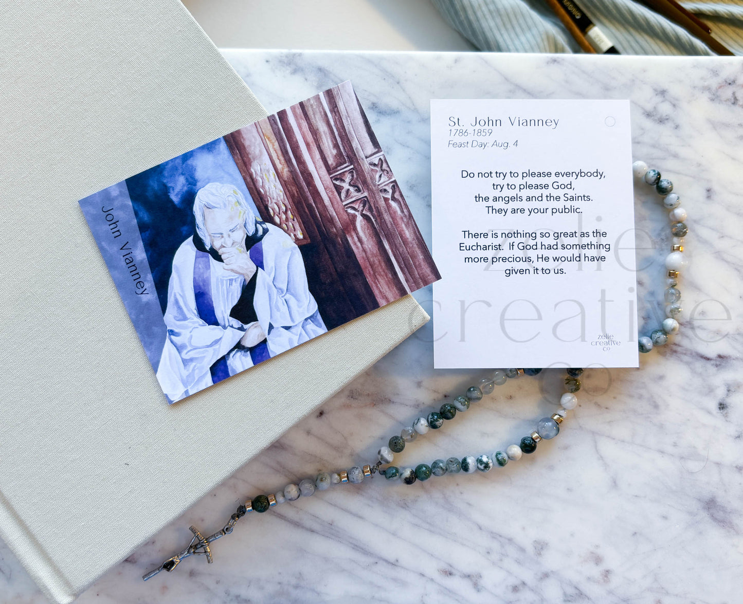 Saint John Vianney | Watercolor Prayer Card