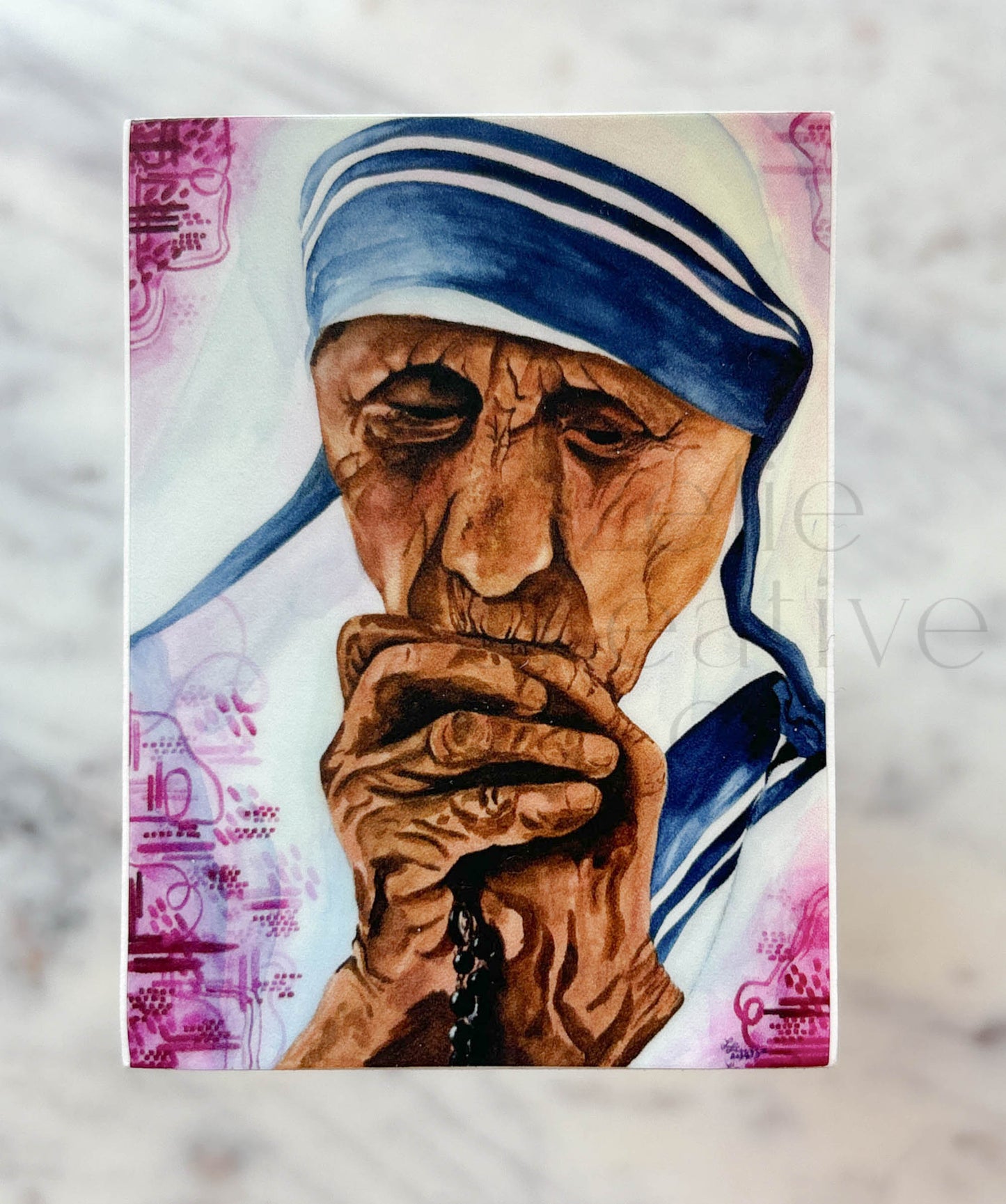 St. Mother Teresa Catholic Sticker – Waterproof Vinyl Saint Sticker for Journals, Bottles & More