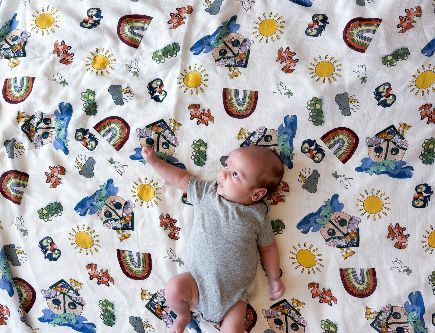 Noah's Ark  |  Muslin Swaddle Blanket