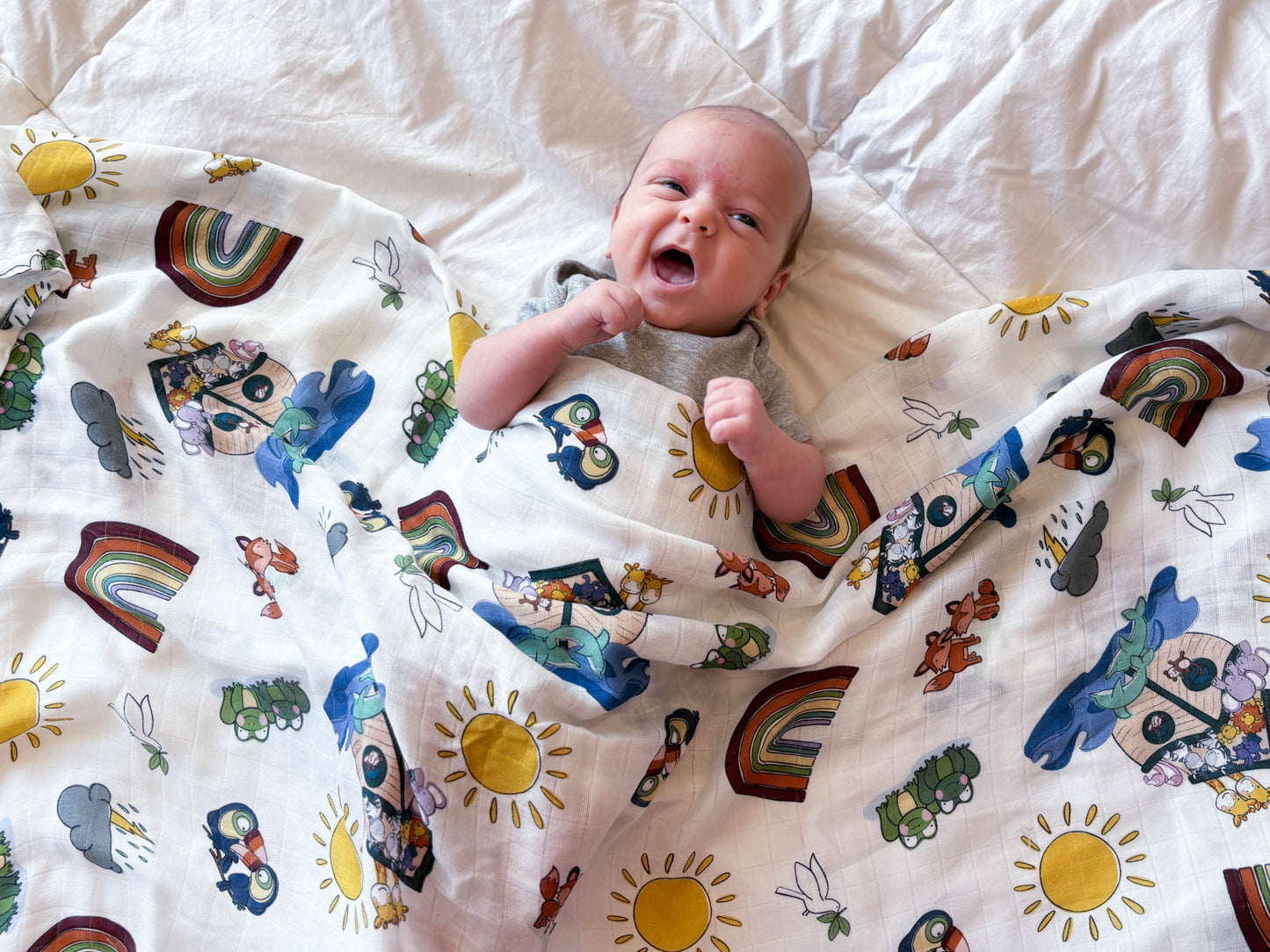 Noah's Ark  |  Muslin Swaddle Blanket