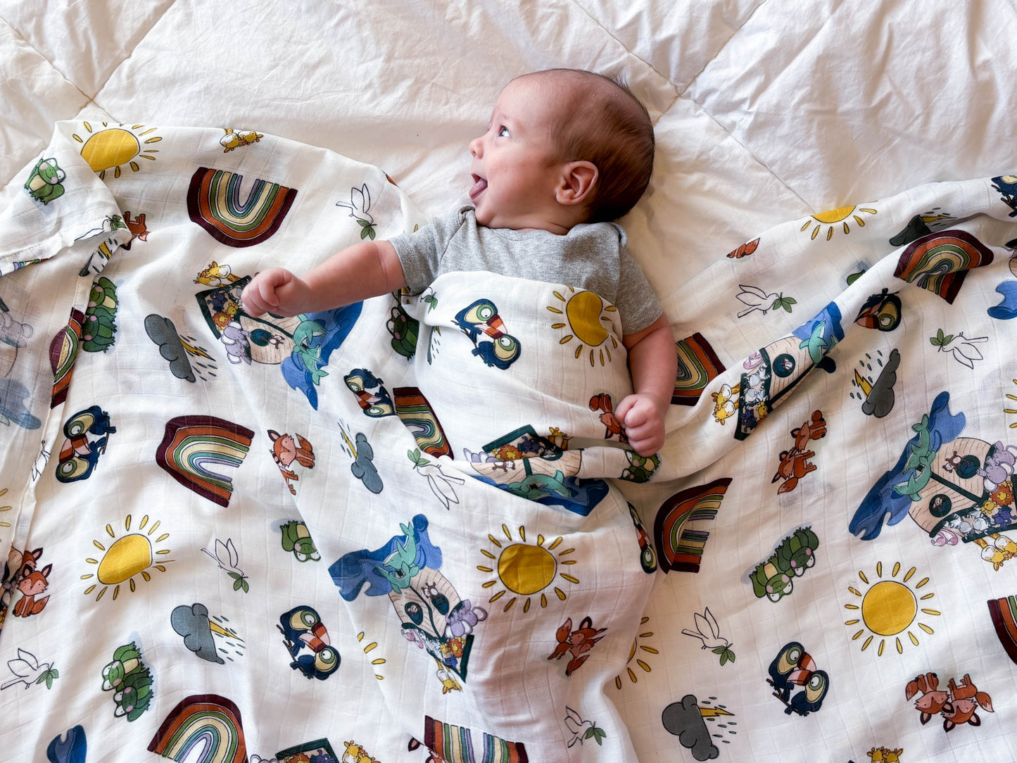 Noah's Ark  |  Muslin Swaddle Blanket