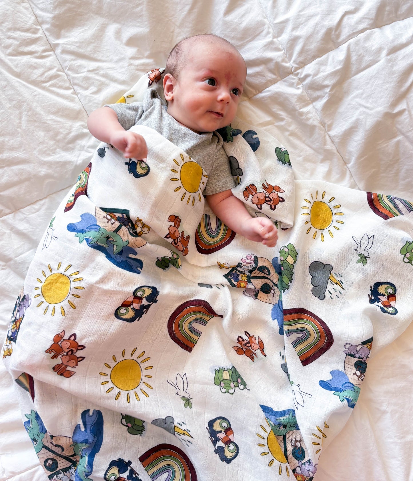 Noah's Ark  |  Muslin Swaddle Blanket