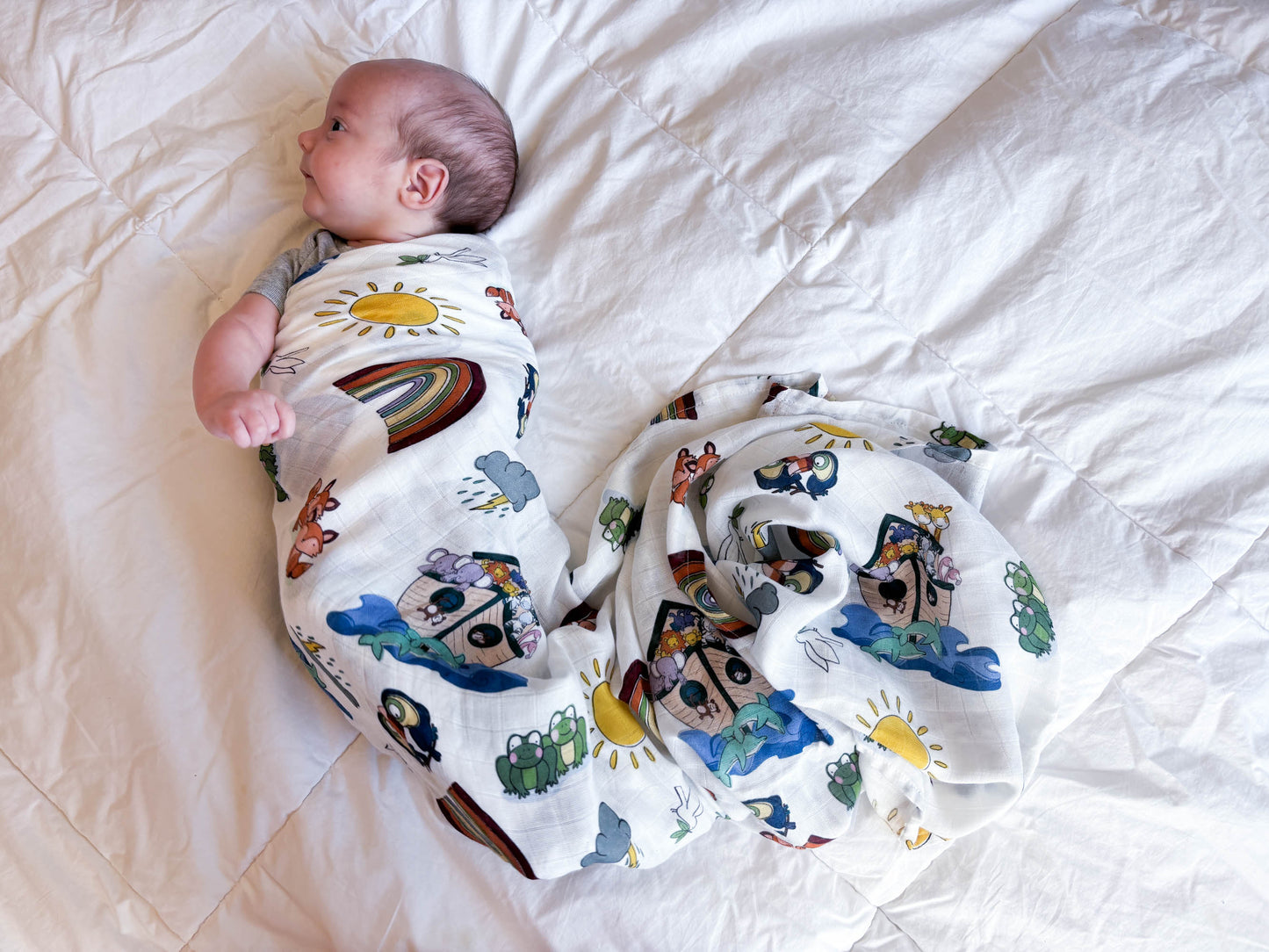 Noah's Ark  |  Muslin Swaddle Blanket