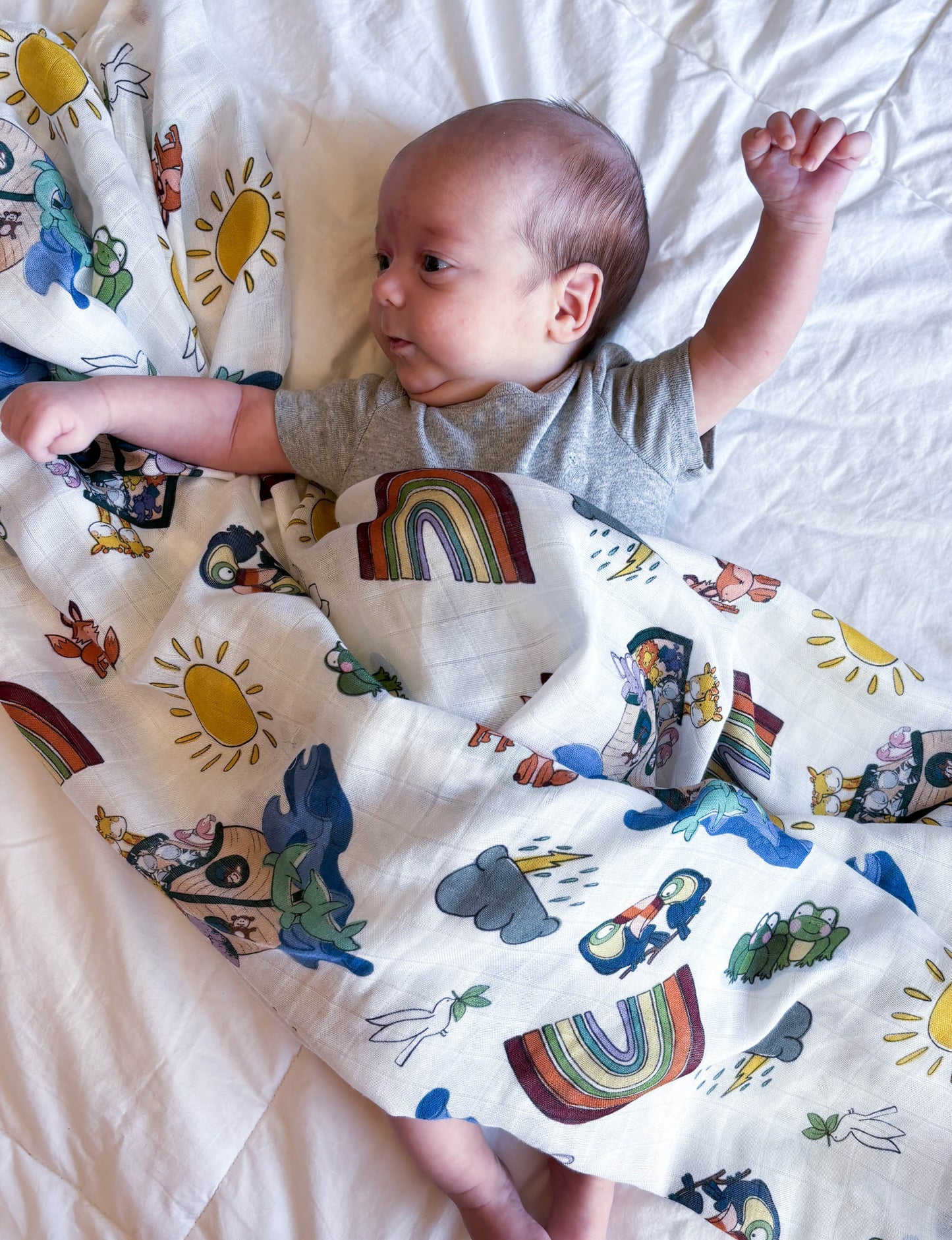 Noah's Ark  |  Muslin Swaddle Blanket