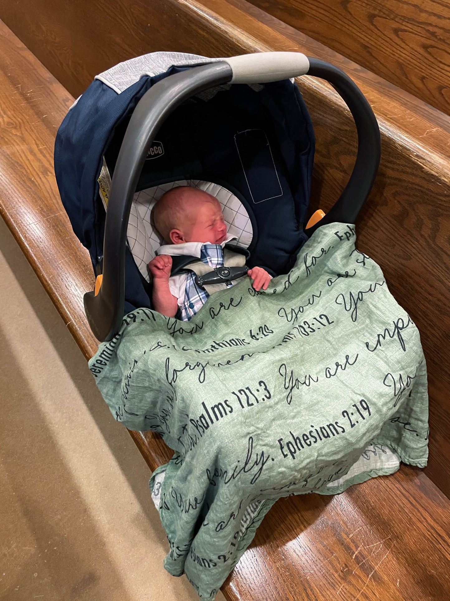 You Are Mine | Muslin Swaddle Blanket | Sage Green