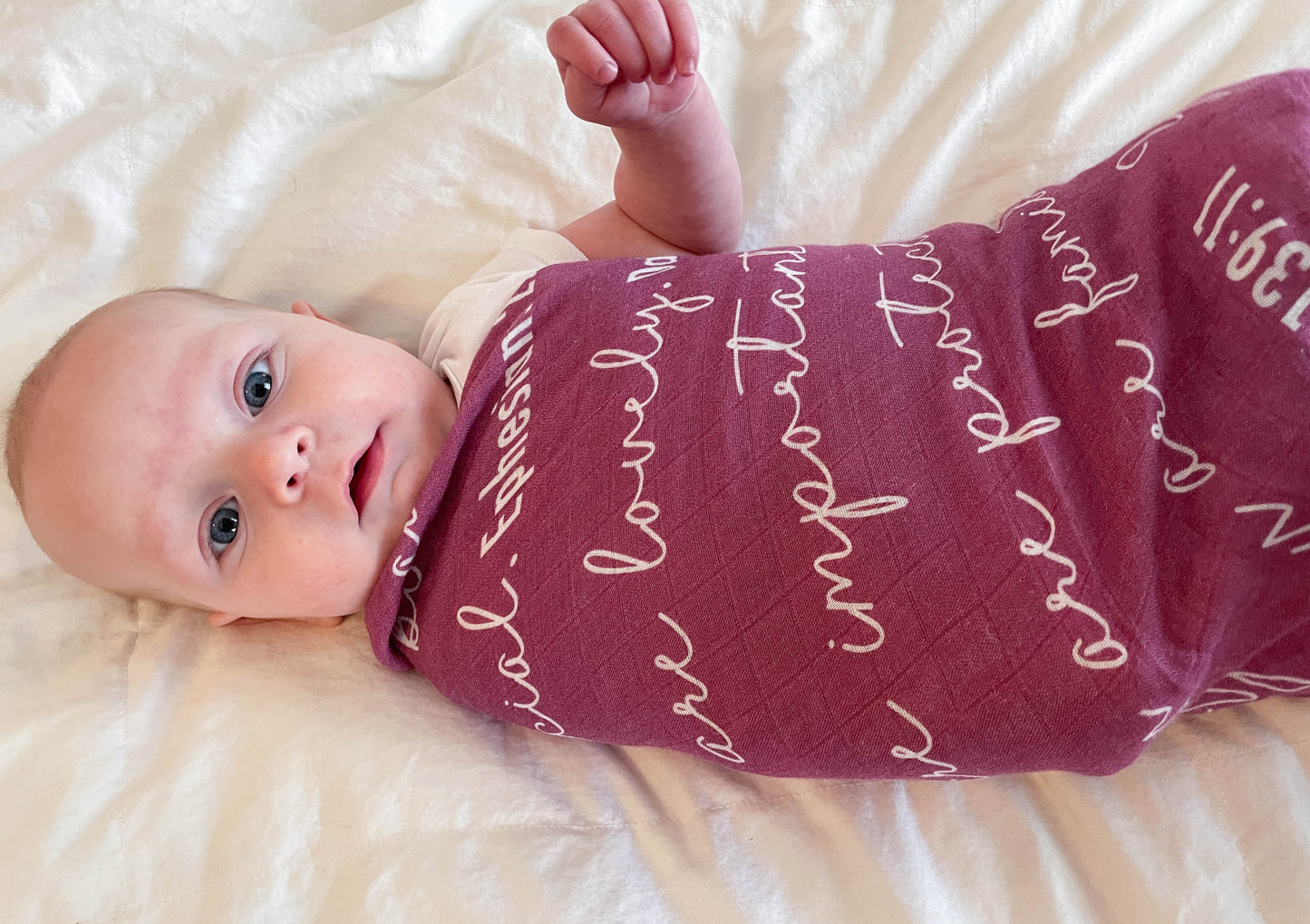 You Are Mine | Muslin Swaddle Blanket | Light Fuchsia
