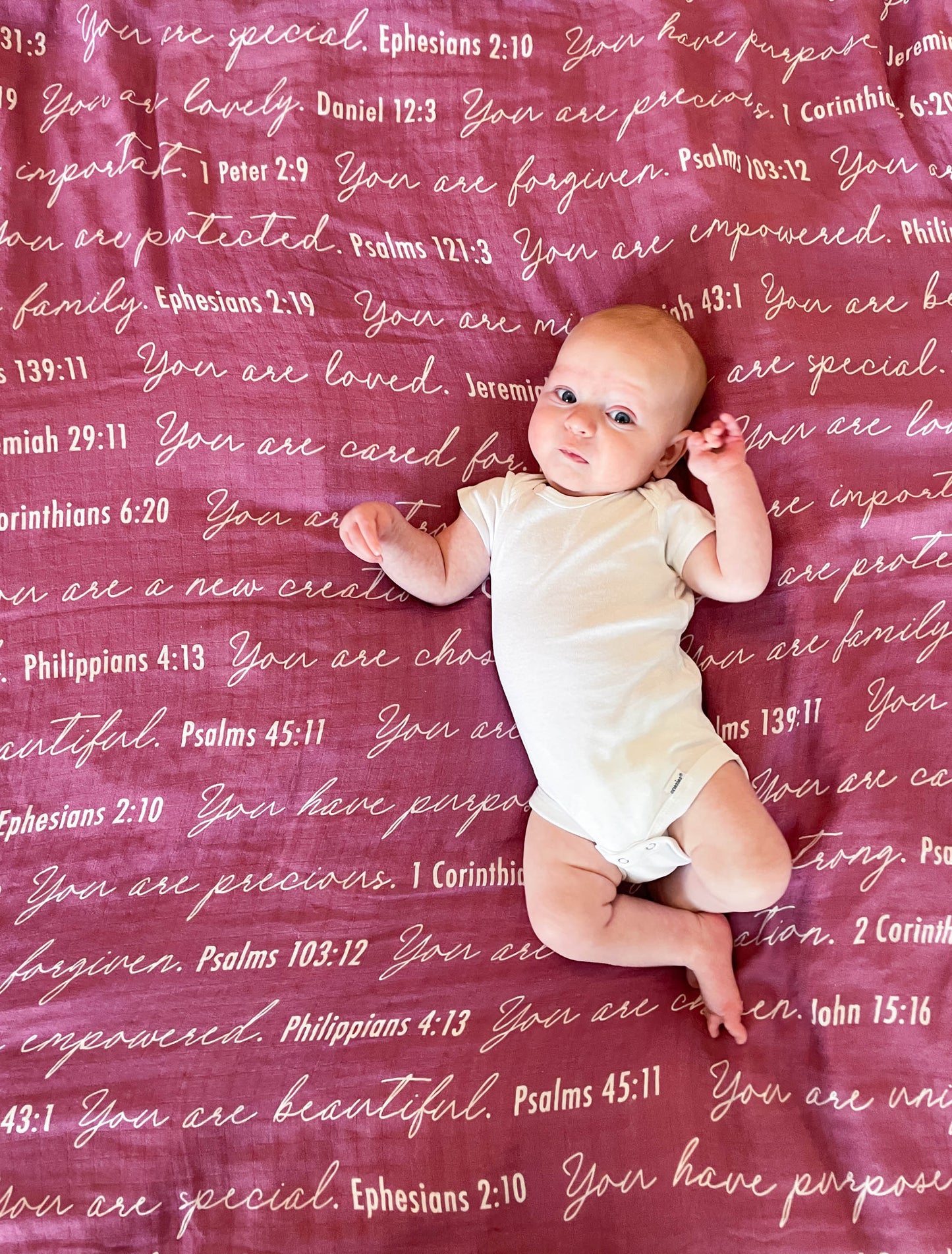 You Are Mine | Muslin Swaddle Blanket | Light Fuchsia