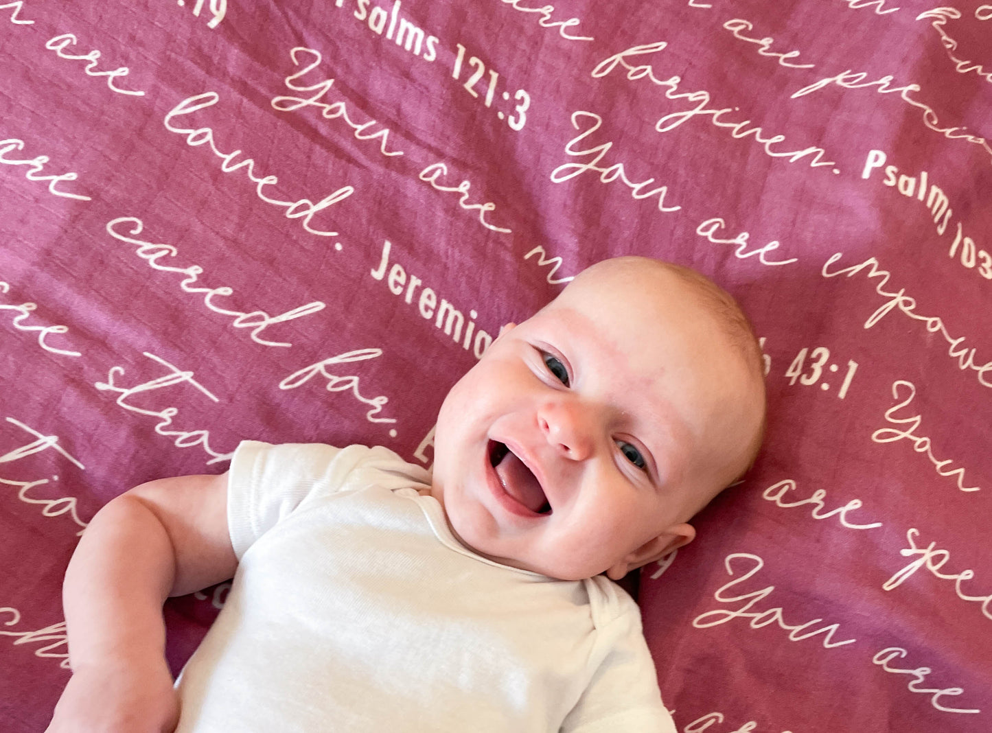 You Are Mine | Muslin Swaddle Blanket | Light Fuchsia