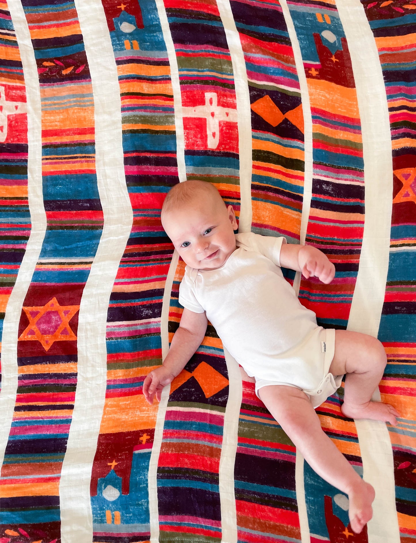 Blessed Stanley Rother Swaddle Blanket – 47"x47" Buttery Soft Muslin | Stole-Inspired Catholic Baby Gift, Baptism Blanket, or Mass Bag Essential