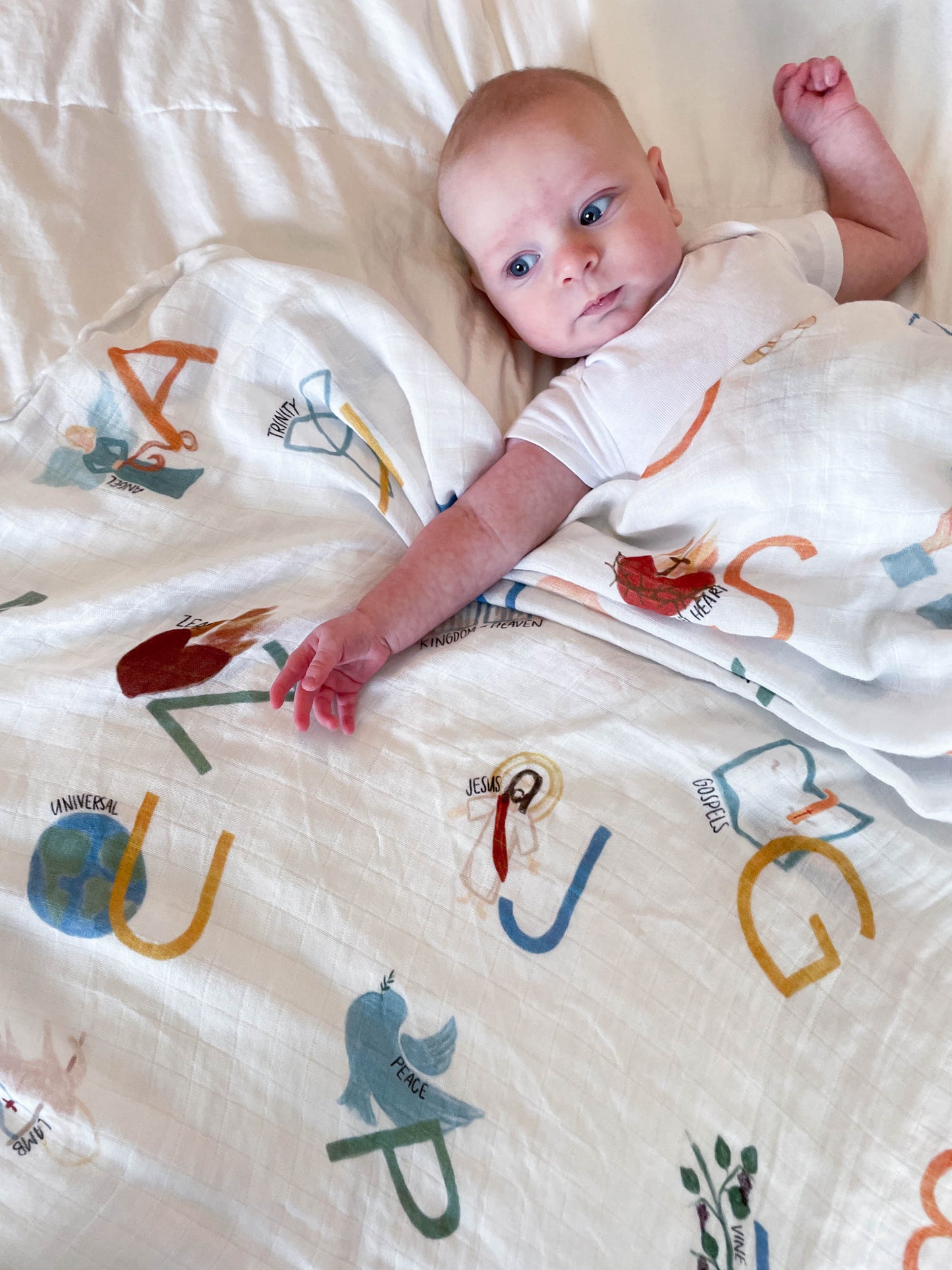 Catholic ABCs | Muslin Swaddle Blanket
