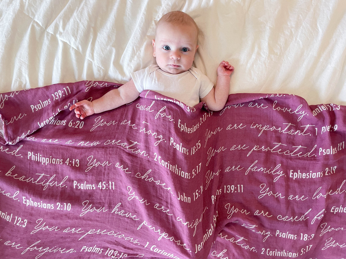 You Are Mine | Muslin Swaddle Blanket | Light Fuchsia