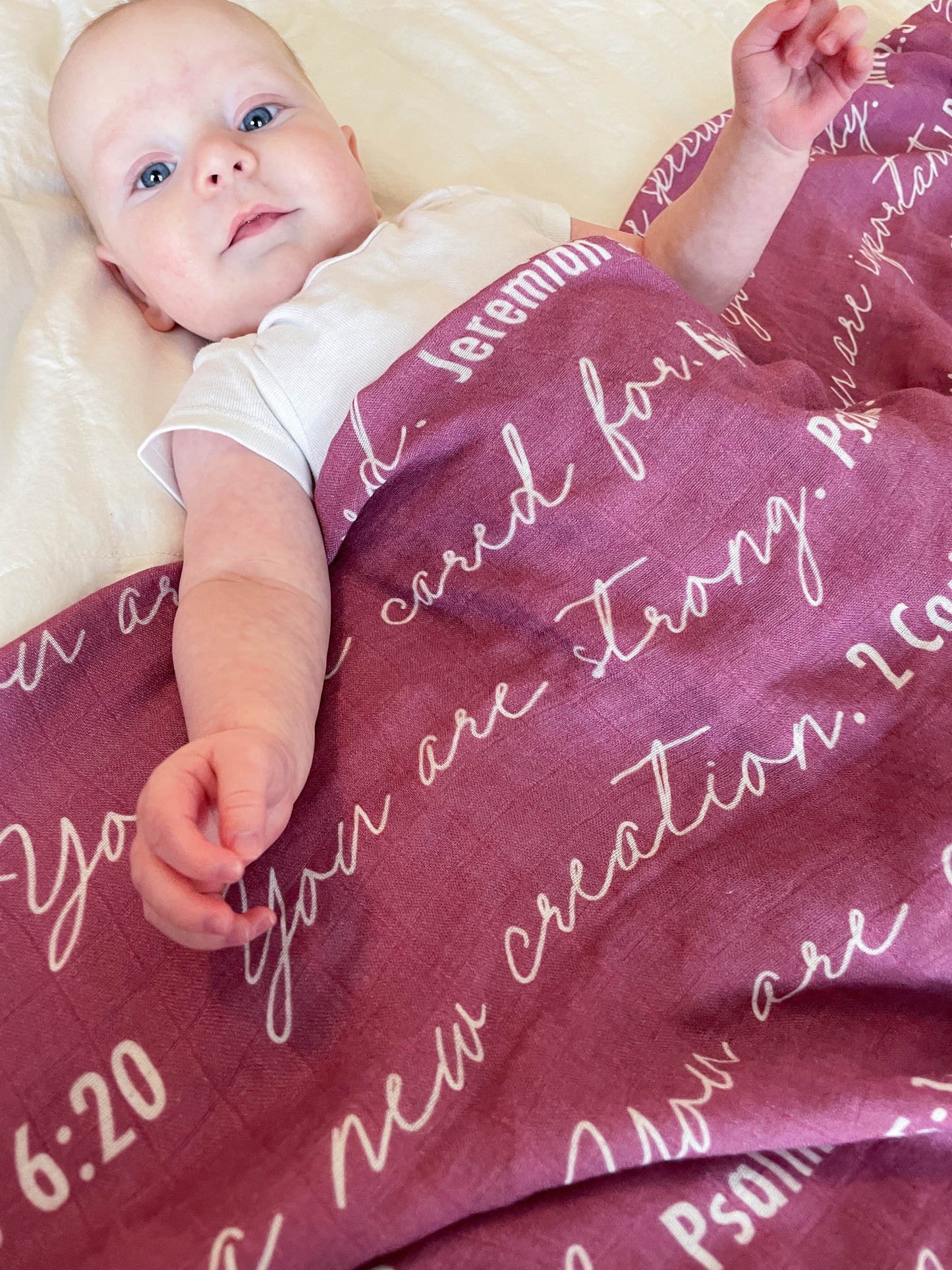 You Are Mine | Muslin Swaddle Blanket | Light Fuchsia