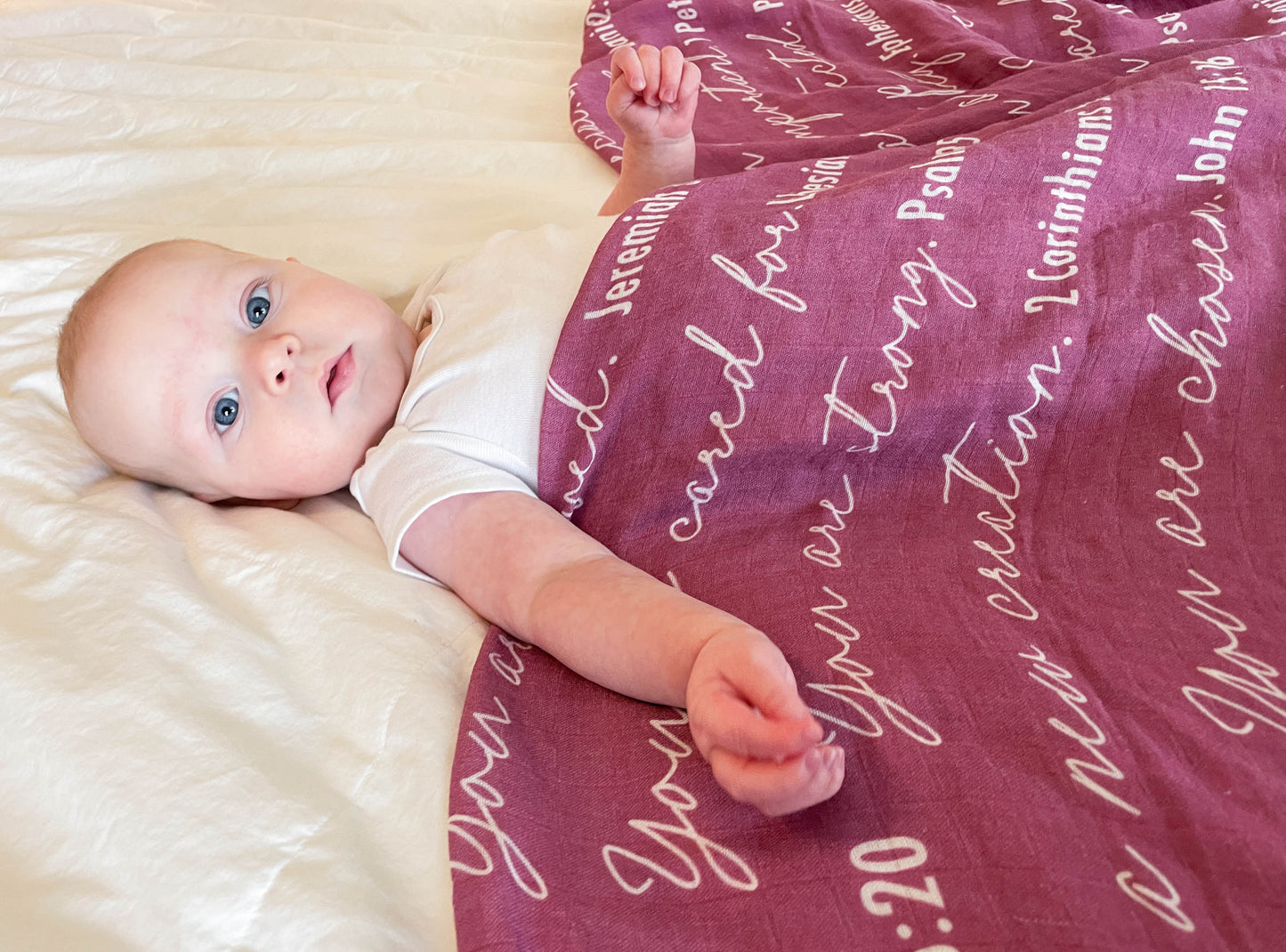 You Are Mine | Muslin Swaddle Blanket | Light Fuchsia