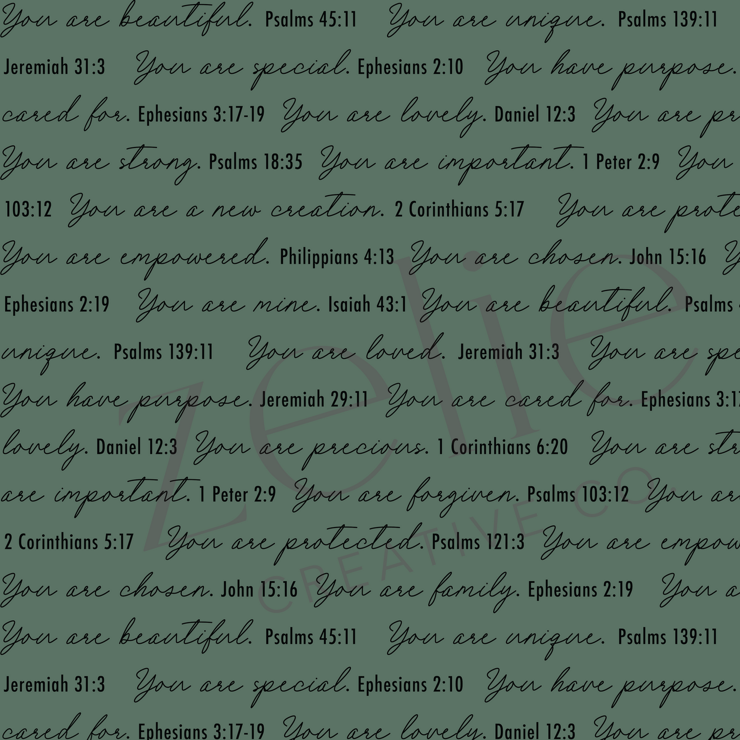 You Are Mine | Muslin Swaddle Blanket | Sage Green