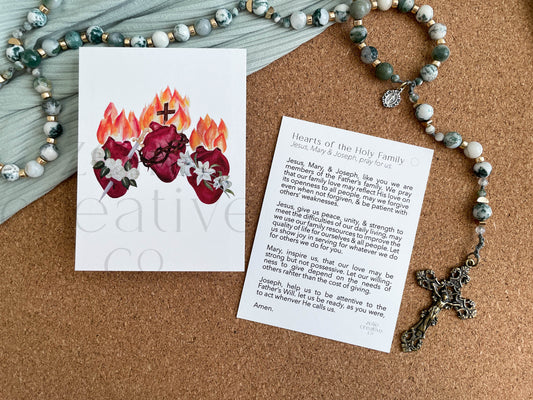 Hearts of the Holy Family  |  Prayer Card