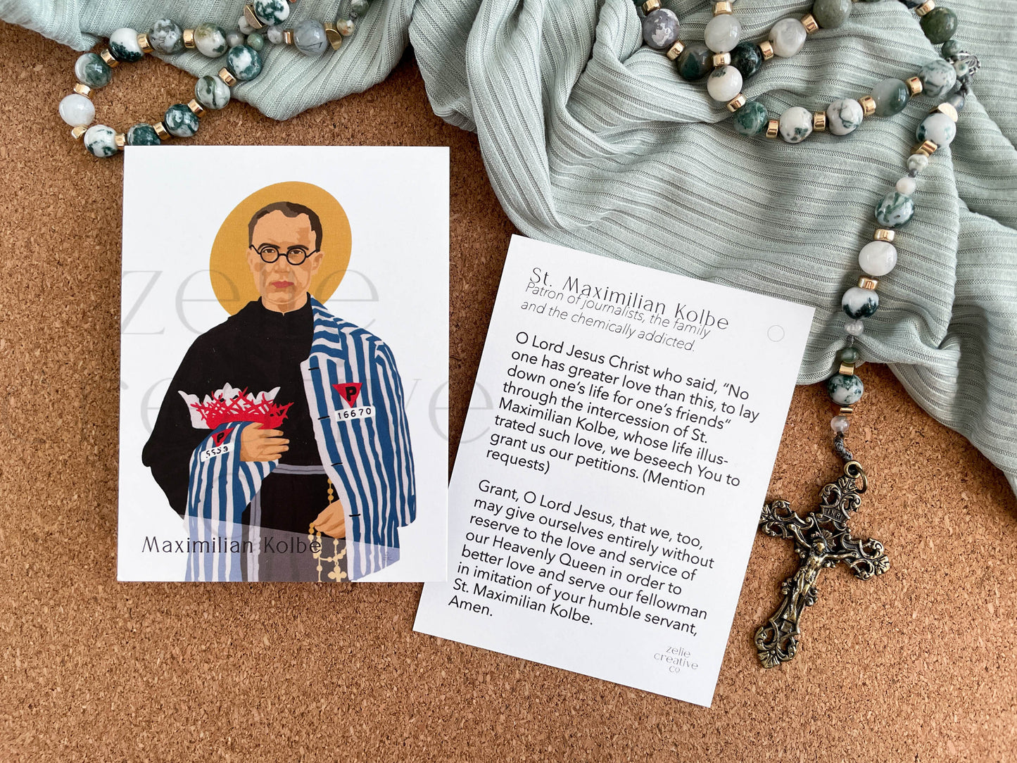 Saint Maximilian Kolbe, Color  |  Prayer Card