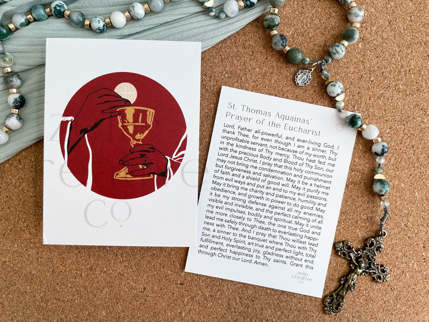 St. Thomas Aquinas Catholic Holy Card – 3x4 Prayer Card with Original Illustrated Artwork & Unique Prayer | Doctor of the Church | Prayer Ring or Gift