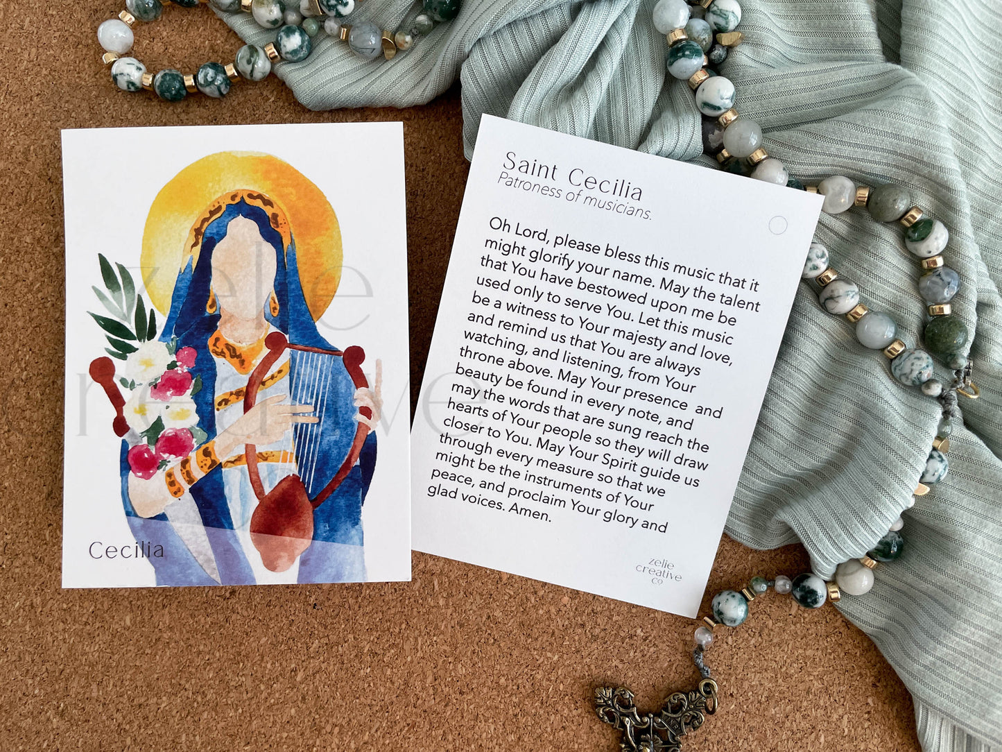 Saint Cecilia  |  Prayer Card