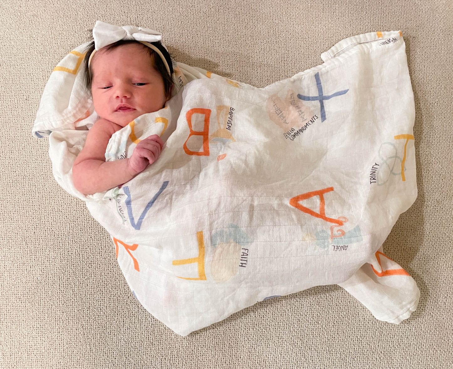 Catholic ABCs | Muslin Swaddle Blanket