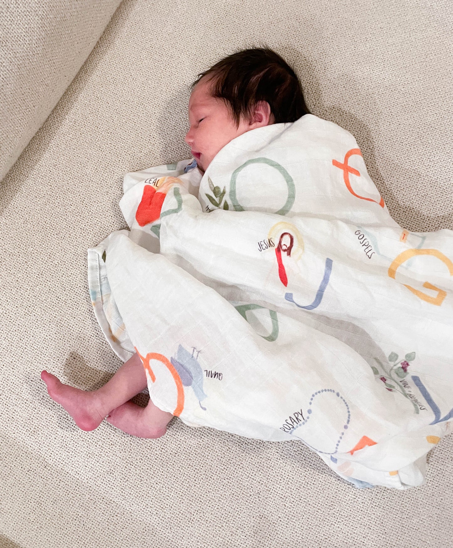 Catholic ABCs | Muslin Swaddle Blanket