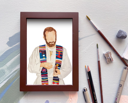 Blessed Stanley Rother Catholic Art Print – Watercolor Portrait of the American Martyr | Saint-Inspired Wall Art for Home, Prayer Corner, or Gift