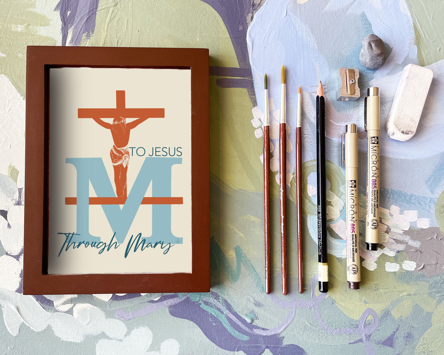 To Jesus Through Mary Crucifix | Print