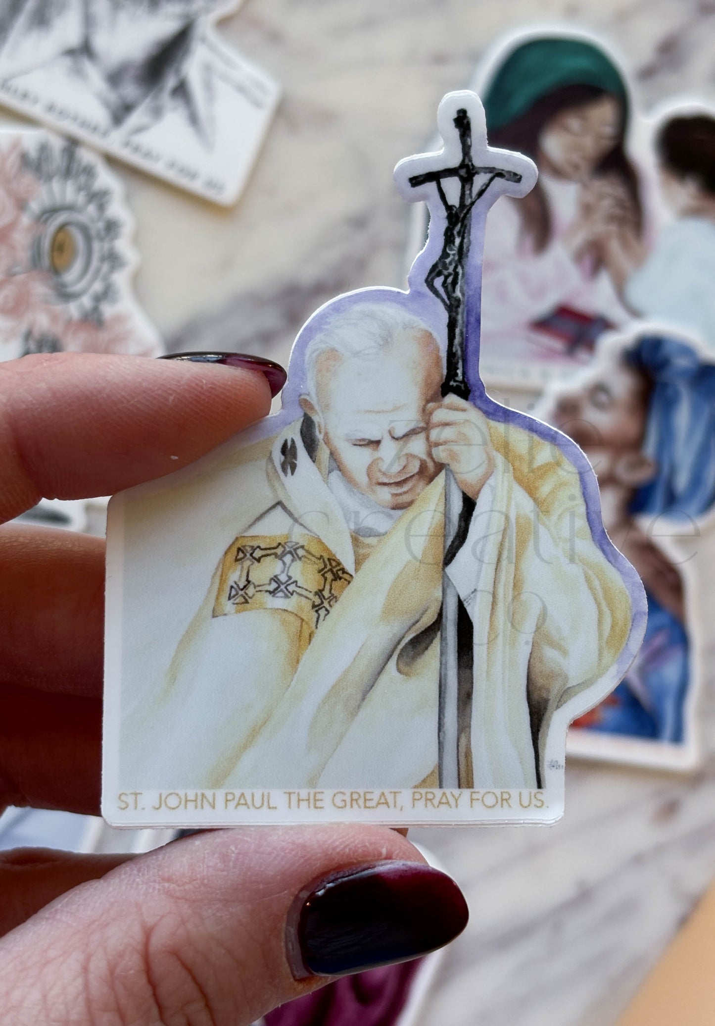 Saint Pope John Paul II  |  Watercolor Sticker