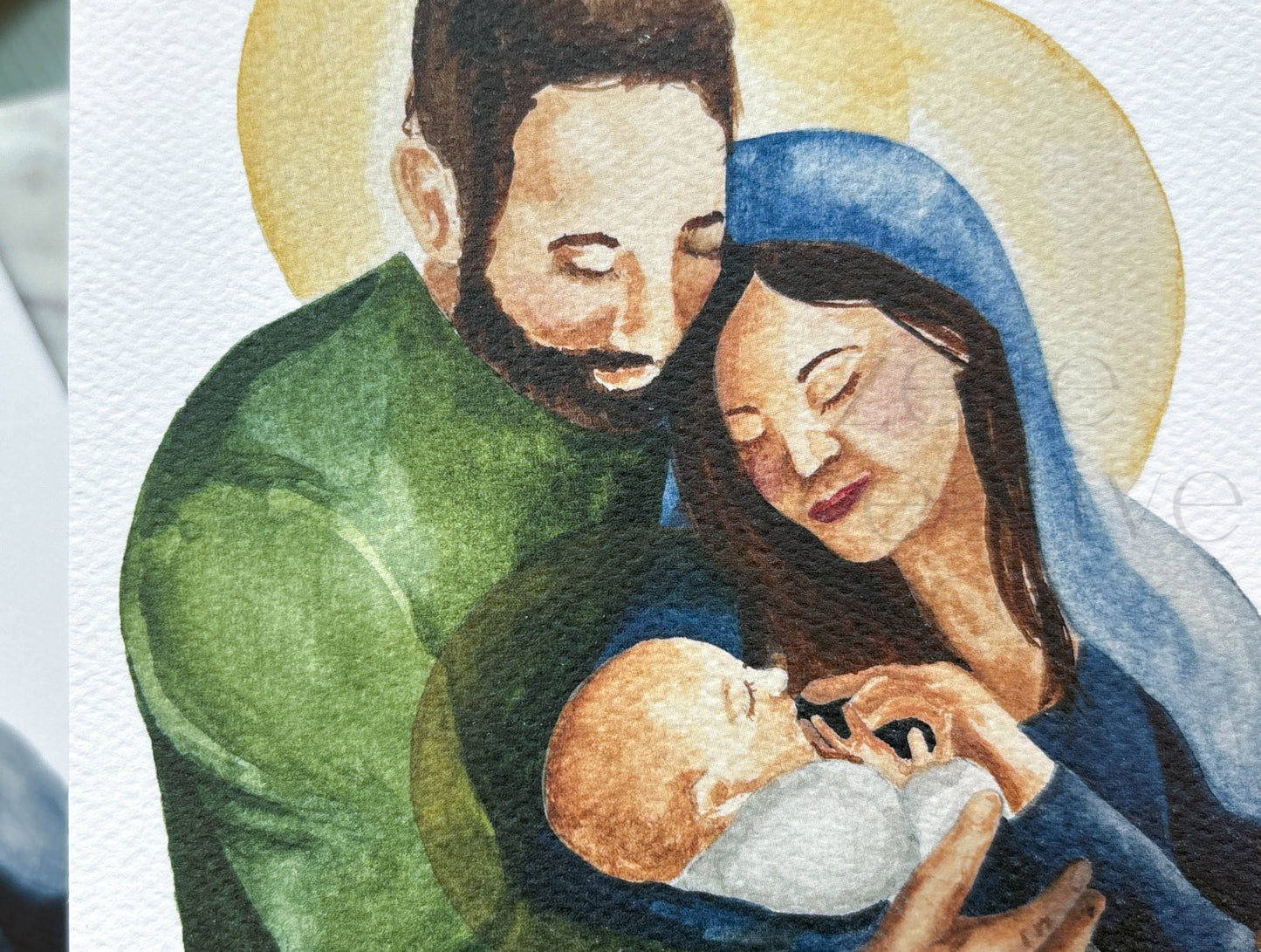 Watercolor Holy Family  |  Prayer Card