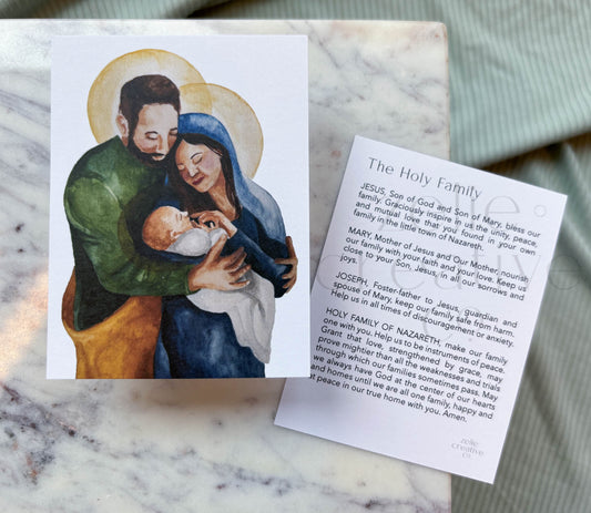 Watercolor Holy Family  |  Prayer Card