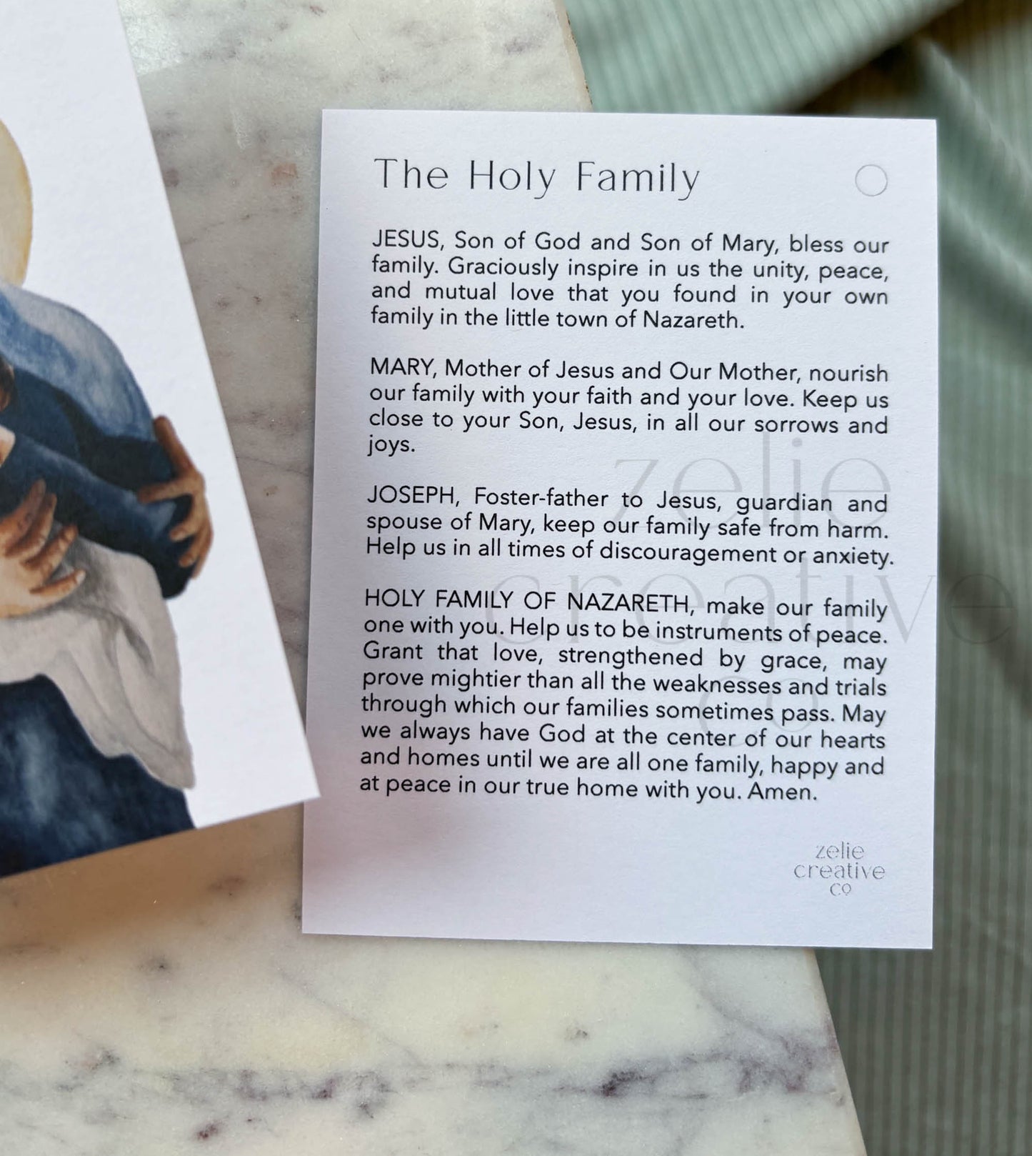 Watercolor Holy Family  |  Prayer Card