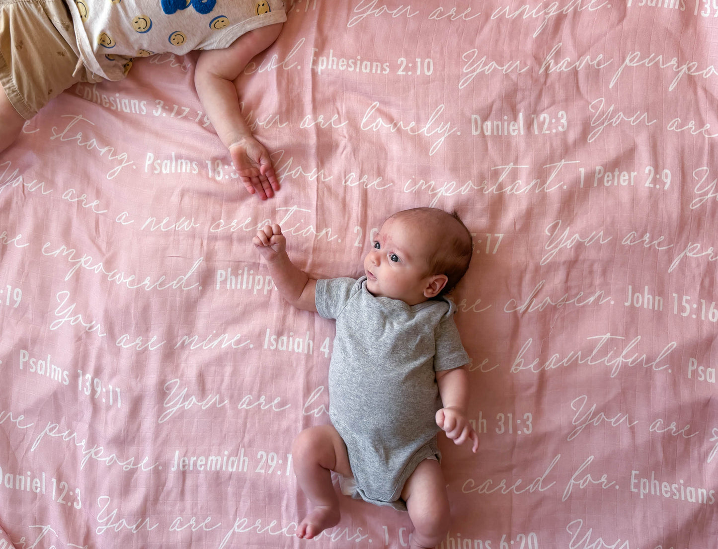 You Are Mine | Muslin Swaddle Blanket | Baby Pink