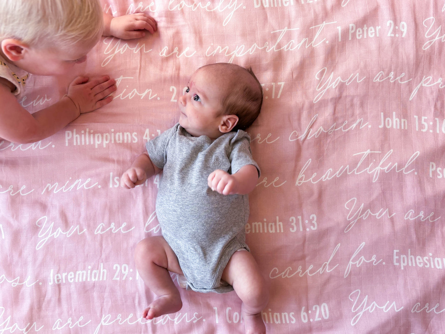 You Are Mine | Muslin Swaddle Blanket | Baby Pink