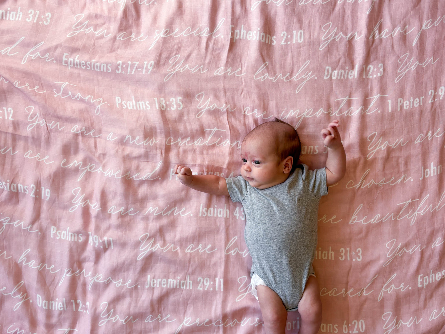 You Are Mine | Muslin Swaddle Blanket | Baby Pink