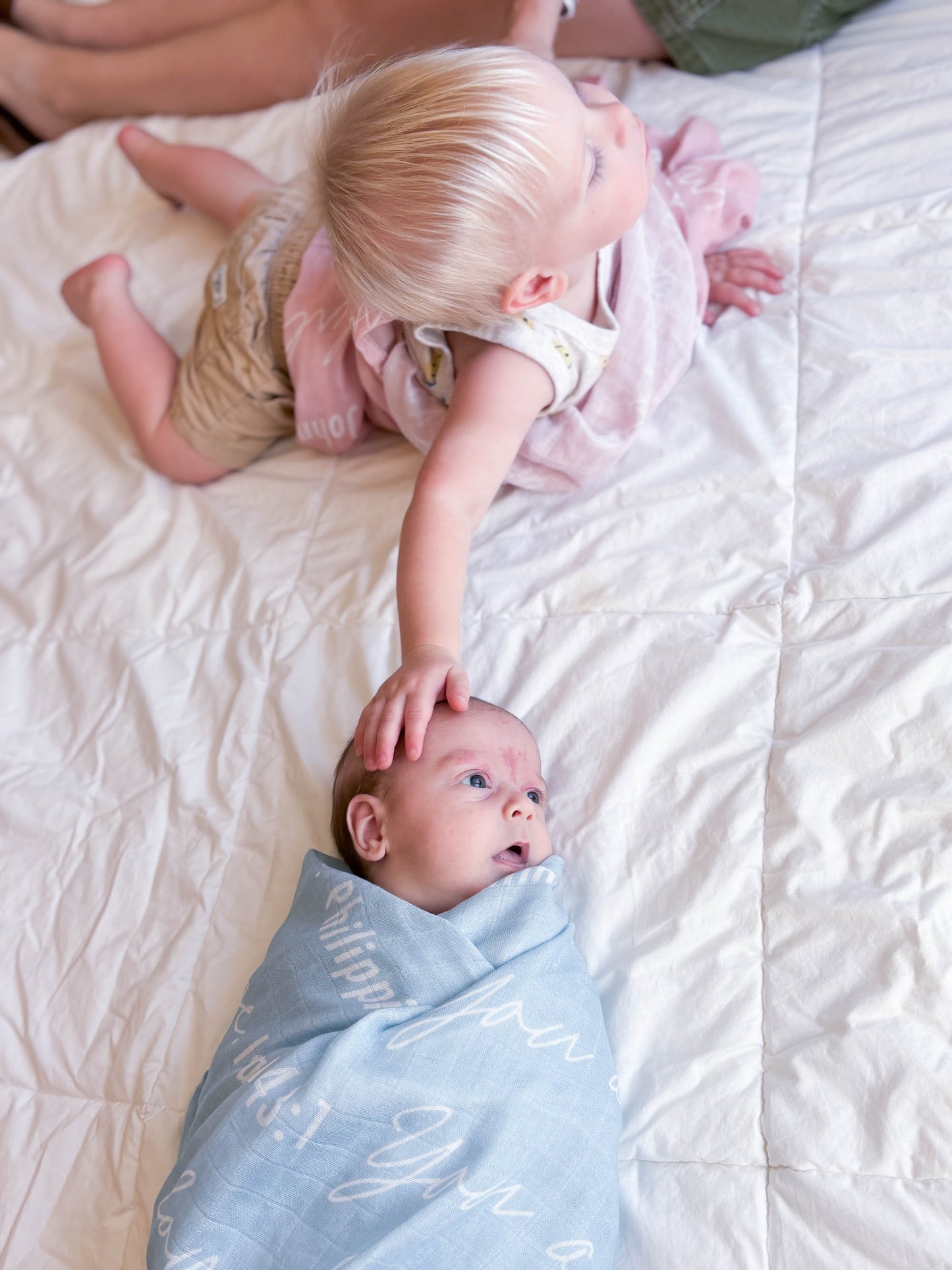 You Are Mine | Muslin Swaddle Blanket | Baby Blue