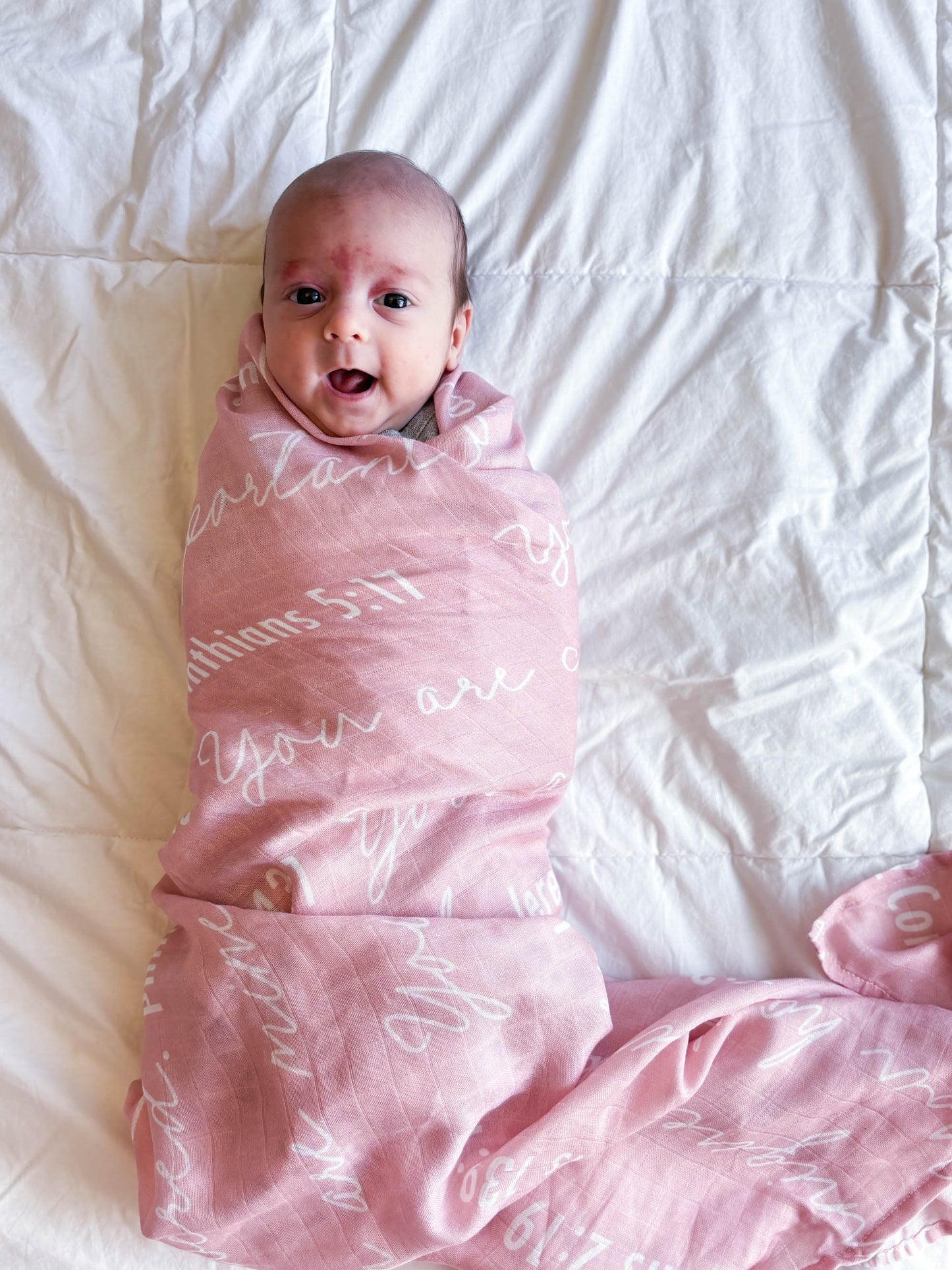 You Are Mine | Muslin Swaddle Blanket | Baby Pink