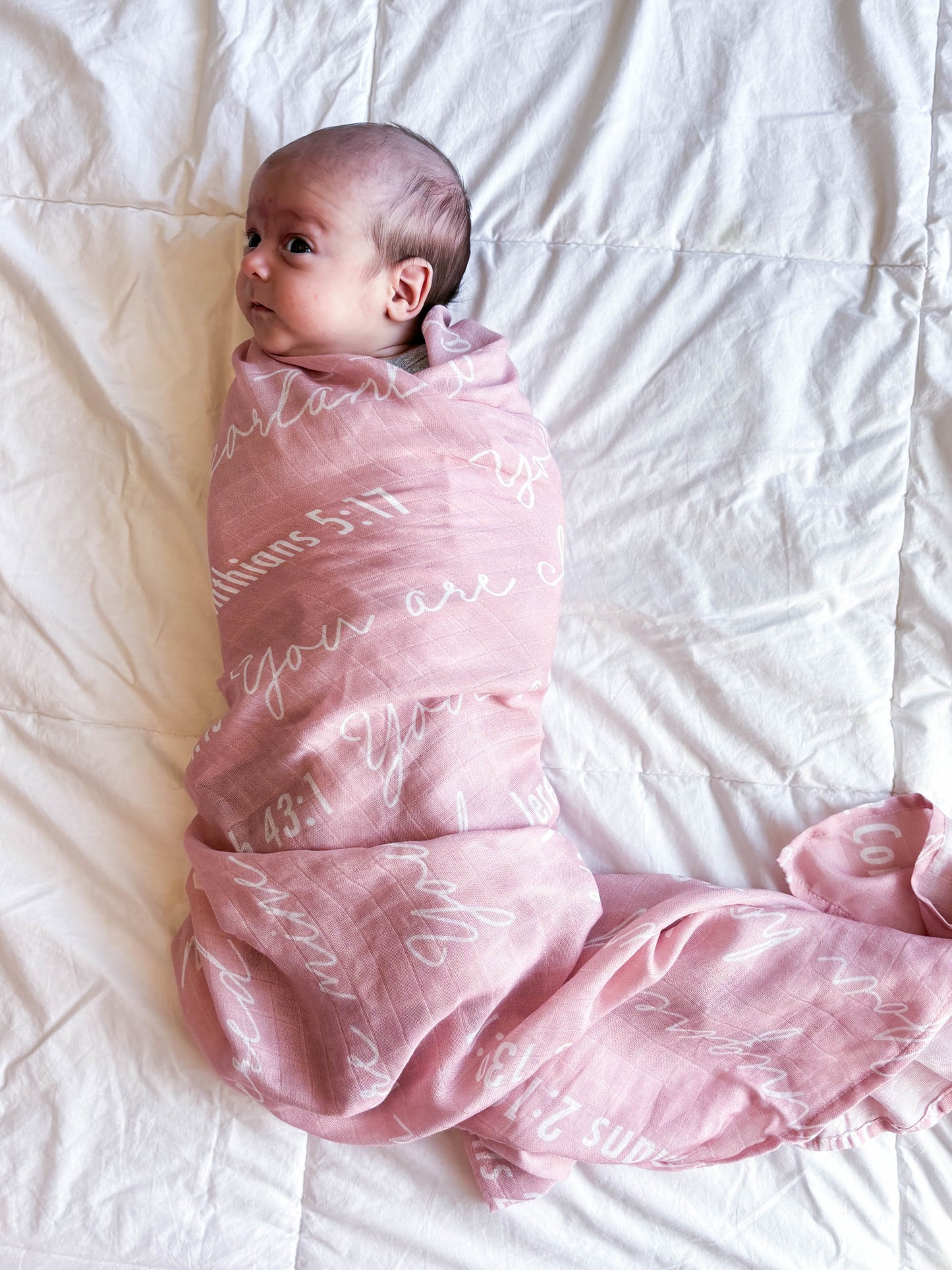 You Are Mine | Muslin Swaddle Blanket | Baby Pink