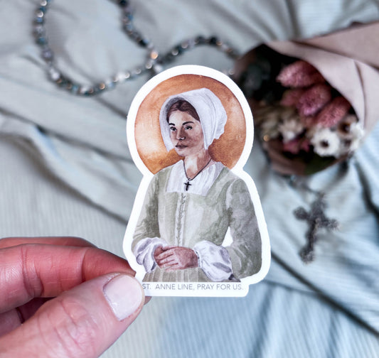 St. Anne Catholic Sticker – Waterproof Vinyl Saint Sticker for Water Bottles, Laptops, Journals | Grandmother of Jesus | Prayerful Everyday Reminder