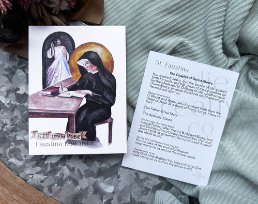St. Faustina Kowalska Chaplet of Divine Mercy | Prayer Card