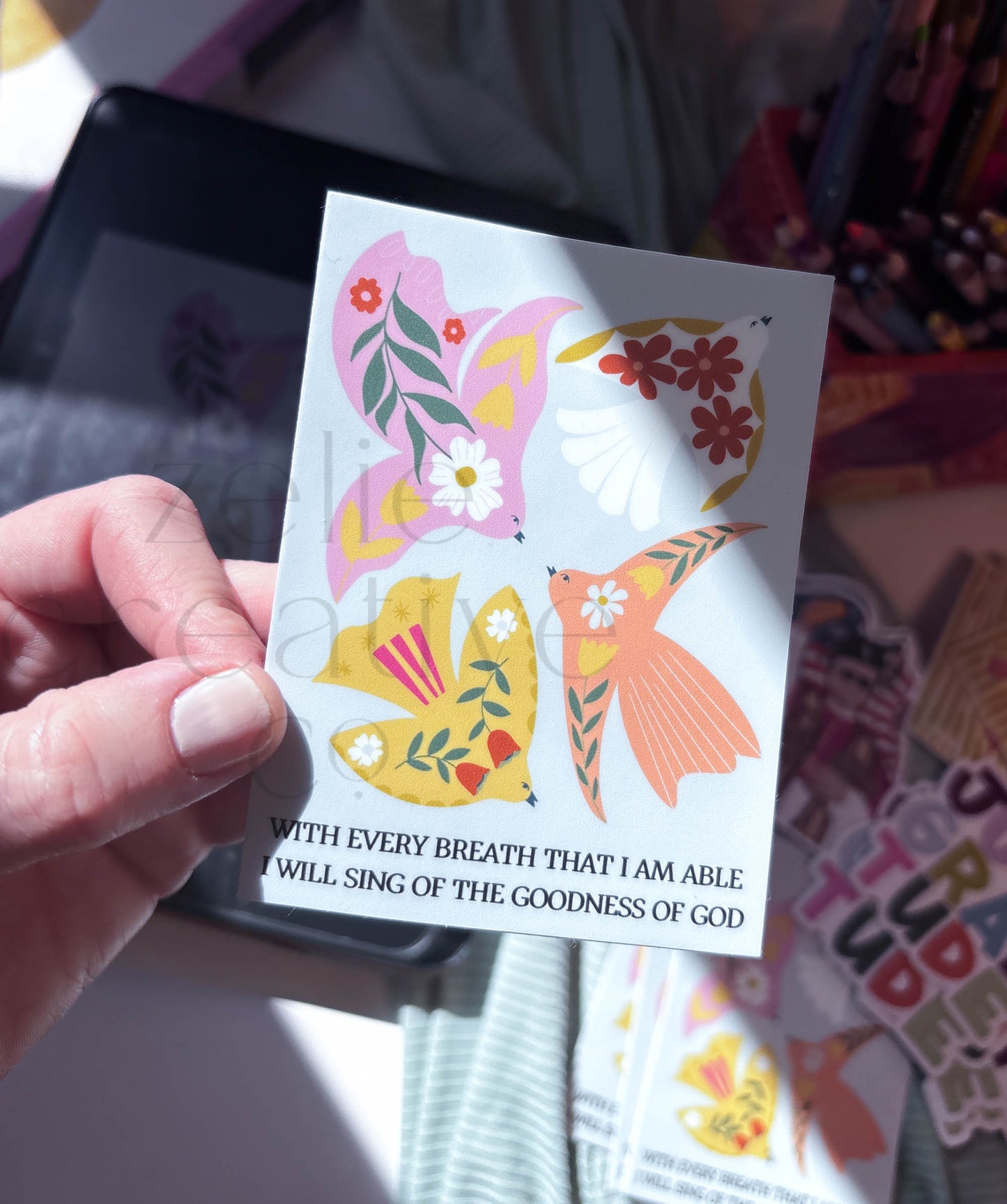 I will sing of the goodness of God, Songbirds  |  Sticker