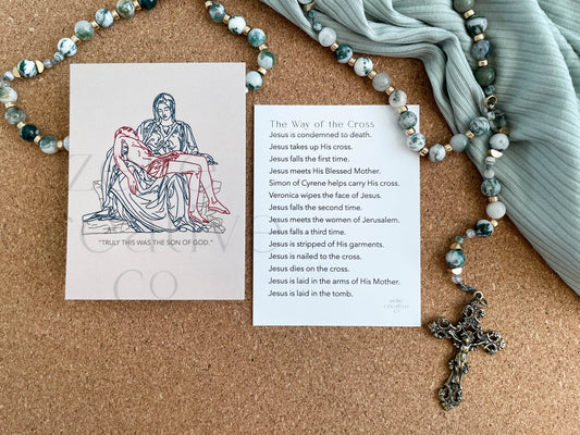 Pieta, Stations of the Cross | Prayer Card