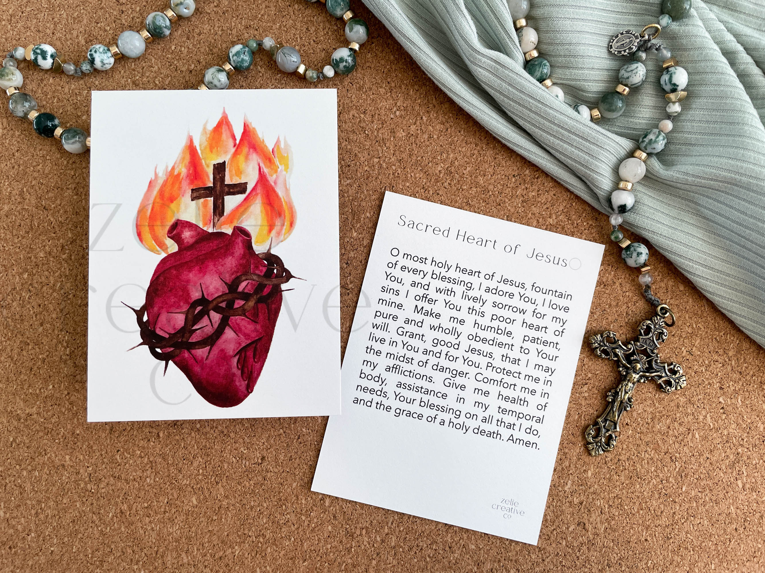 Sacred Heart of Jesus | Prayer Card – Zeliecreativeco