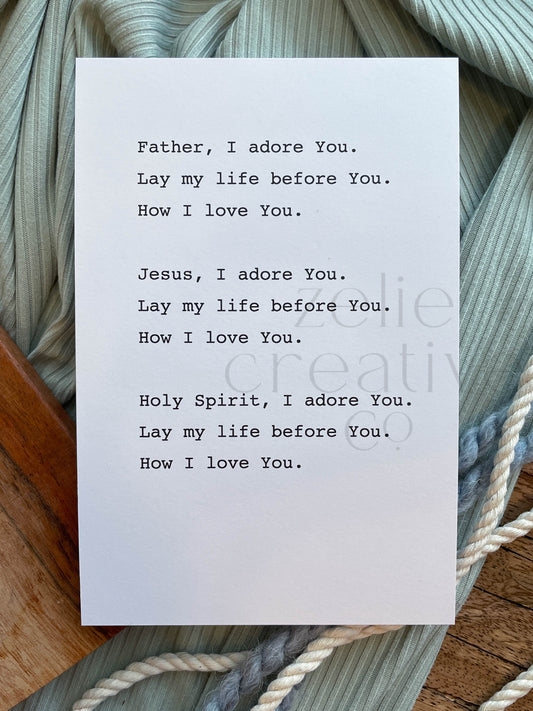 Father, Son, Spirit, I adore You Song  |  Print